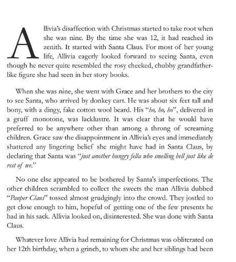 Excerpt page about Allivia and Christmas from Dirty Gene: Rotten To The Bone